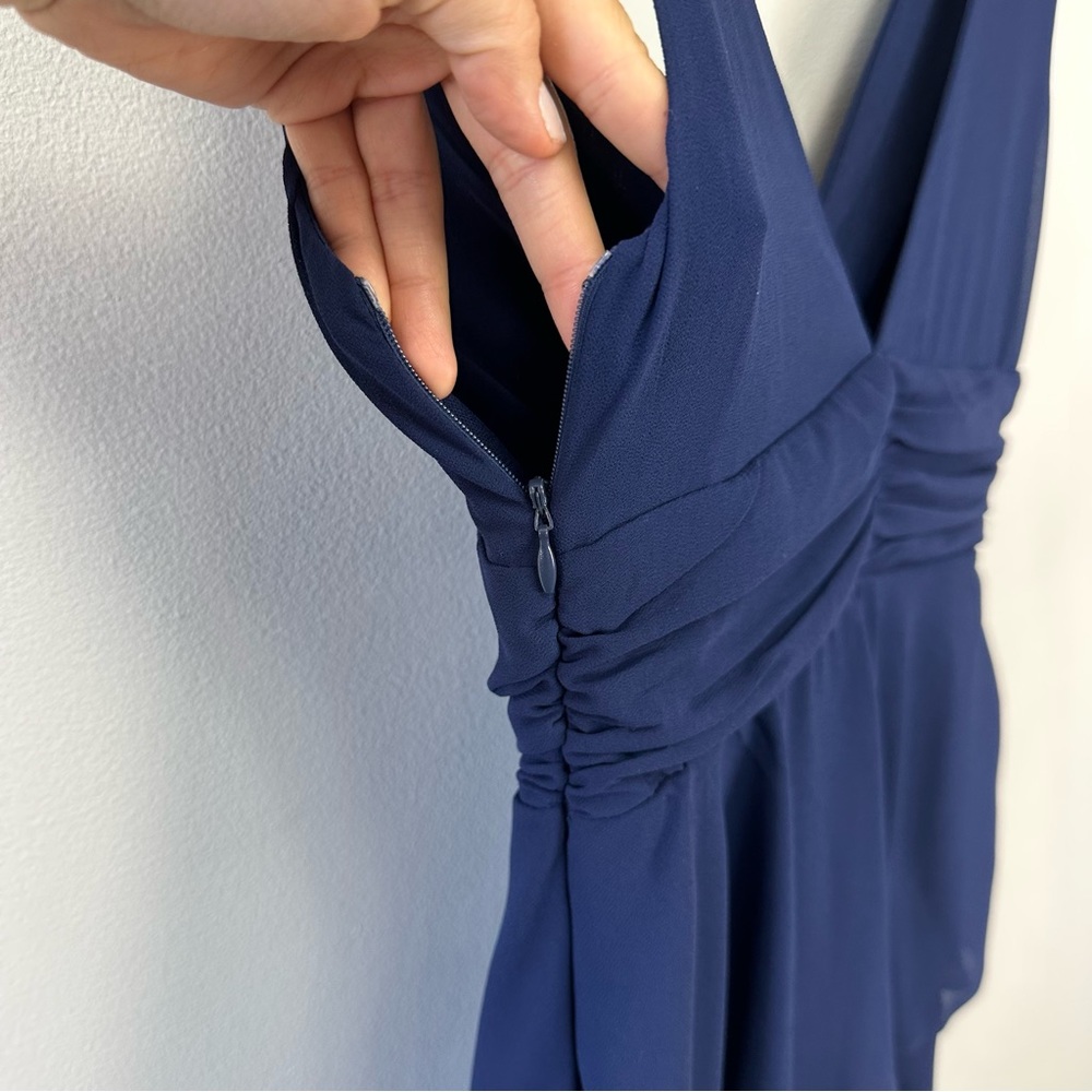 Lulu's Deep Blue Layered Midi Dress - Picture 10 of 12